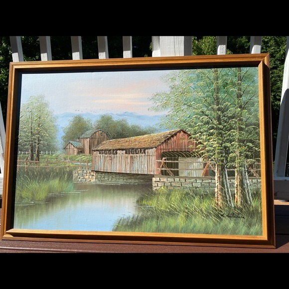 Log Bridge Painting - Picture 1 of 7